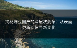 揭秘麻豆国产的深层次变革：从表面更新到信号新变化