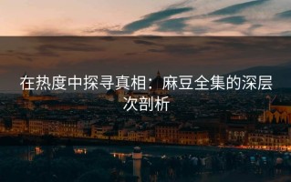在热度中探寻真相：麻豆全集的深层次剖析