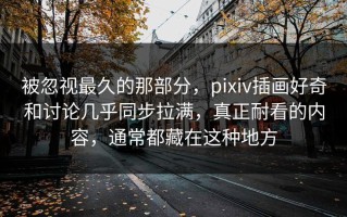 被忽视最久的那部分，pixiv插画好奇和讨论几乎同步拉满，真正耐看的内容，通常都藏在这种地方