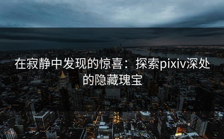 在寂静中发现的惊喜：探索pixiv深处的隐藏瑰宝-第1张图片-p站网页版视频站 | p站镜像资源页