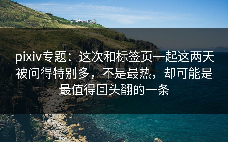 pixiv专题：这次和标签页一起这两天被问得特别多，不是最热，却可能是最值得回头翻的一条-第1张图片-p站网页版视频站 | p站镜像资源页