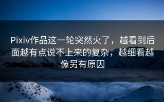 Pixiv作品这一轮突然火了，越看到后面越有点说不上来的复杂，越细看越像另有原因